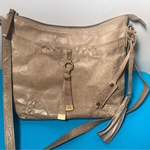 Diba True Taupe Leather Crossbody Bag
